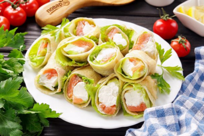 Блины с красной рыбой 